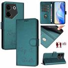 For Tecno Camon 20 / 20 Pro 4G Smile Embossing RFID Leather Phone Case(Peacock Green) - 1