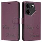 For Tecno Camon 20 / 20 Pro 4G Smile Embossing RFID Leather Phone Case(Violet) - 3