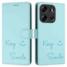 For Tecno Spark Go 2023 Smile Embossing RFID Leather Phone Case(Mint Green) - 3