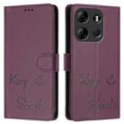 For Tecno Spark Go 2023 Smile Embossing RFID Leather Phone Case(Violet) - 3