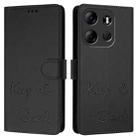 For Tecno Pop 7 / Pop 7 Pro Smile Embossing RFID Leather Phone Case(Black) - 3