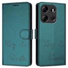 For Tecno Pop 7 / Pop 7 Pro Smile Embossing RFID Leather Phone Case(Peacock Green) - 3