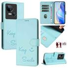 For Tecno Spark 10 5G Smile Embossing RFID Leather Phone Case(Mint Green) - 1