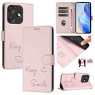 For Tecno Spark 10C Smile Embossing RFID Leather Phone Case(Pink) - 1