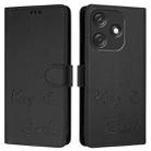 For Tecno Spark 10C Smile Embossing RFID Leather Phone Case(Black) - 3