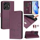 For Tecno Spark 10 4G Smile Embossing RFID Leather Phone Case(Violet) - 1