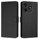 For Tecno Spark 10 Pro Smile Embossing RFID Leather Phone Case(Black) - 3