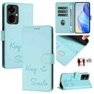 For Tecno Camon 19 Pro 5G Smile Embossing RFID Leather Phone Case(Mint Green) - 1