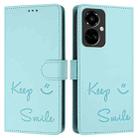 For Tecno Camon 19 Pro 5G Smile Embossing RFID Leather Phone Case(Mint Green) - 3