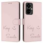 For Tecno Camon 19 Pro 5G Smile Embossing RFID Leather Phone Case(Pink) - 3