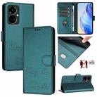 For Tecno Camon 19 Pro 5G Smile Embossing RFID Leather Phone Case(Peacock Green) - 1