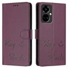 For Tecno Camon 19 Pro 5G Smile Embossing RFID Leather Phone Case(Violet) - 3