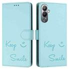 For Tecno Pova 4 Pro Smile Embossing RFID Leather Phone Case(Mint Green) - 3