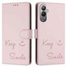 For Tecno Pova 4 Pro Smile Embossing RFID Leather Phone Case(Pink) - 3