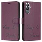 For Tecno Pova 4 Pro Smile Embossing RFID Leather Phone Case(Violet) - 3