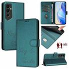 For Tecno Pova Neo 2 Smile Embossing RFID Leather Phone Case(Peacock Green) - 1