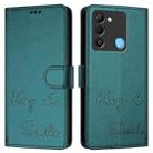 For Tecno Spark 9 Smile Embossing RFID Leather Phone Case(Peacock Green) - 3