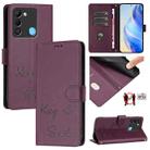 For Tecno Spark 9 Smile Embossing RFID Leather Phone Case(Violet) - 1