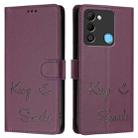 For Tecno Spark 9 Smile Embossing RFID Leather Phone Case(Violet) - 3