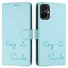 For Tecno Spark 9 Pro / Spark 9T Smile Embossing RFID Leather Phone Case(Mint Green) - 3