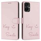 For Tecno Spark 9 Pro / Spark 9T Smile Embossing RFID Leather Phone Case(Pink) - 3