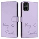 For Tecno Spark 9 Pro / Spark 9T Smile Embossing RFID Leather Phone Case(Light Purple) - 3