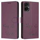 For Tecno Spark 9 Pro / Spark 9T Smile Embossing RFID Leather Phone Case(Violet) - 3