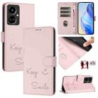 For Tecno Camon 19 Smile Embossing RFID Leather Phone Case(Pink) - 1