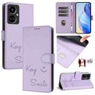 For Tecno Camon 19 Smile Embossing RFID Leather Phone Case(Light Purple) - 1