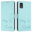 For Tecno Pop 5c Smile Embossing RFID Leather Phone Case(Mint Green) - 3