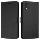 For Tecno Pop 5c Smile Embossing RFID Leather Phone Case(Black) - 3