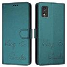 For Tecno Pop 5c Smile Embossing RFID Leather Phone Case(Peacock Green) - 3