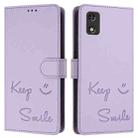 For Tecno Pop 5c Smile Embossing RFID Leather Phone Case(Light Purple) - 3