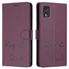 For Tecno Pop 5c Smile Embossing RFID Leather Phone Case(Violet) - 3