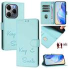 For Tecno Spark 20 Pro 5G Smile Embossing RFID Leather Phone Case(Mint Green) - 1