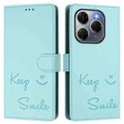 For Tecno Spark 20 Pro 5G Smile Embossing RFID Leather Phone Case(Mint Green) - 3