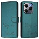 For Tecno Spark 20 Pro 5G Smile Embossing RFID Leather Phone Case(Peacock Green) - 3