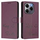 For Tecno Spark 20 Pro 5G Smile Embossing RFID Leather Phone Case(Violet) - 3