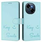 For Tecno Spark Go 1 / Go 2025 Smile Embossing RFID Leather Phone Case(Mint Green) - 3