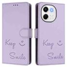 For Tecno Spark 30 5G Smile Embossing RFID Leather Phone Case(Light Purple) - 2