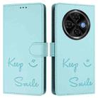 For Tecno Spark 30C 5G / Pop 9 5G Smile Embossing RFID Leather Phone Case(Mint Green) - 3