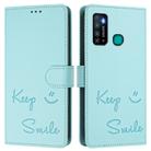 For Tecno Camon 15 / 15 Air Smile Embossing RFID Leather Phone Case(Mint Green) - 2