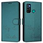 For Tecno Camon 15 / 15 Air Smile Embossing RFID Leather Phone Case(Peacock Green) - 2