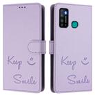 For Tecno Camon 15 / 15 Air Smile Embossing RFID Leather Phone Case(Light Purple) - 2