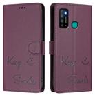 For Tecno Camon 15 / 15 Air Smile Embossing RFID Leather Phone Case(Violet) - 2