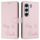 For Tecno Camon 40 4G Smile Embossing RFID Leather Phone Case(Pink) - 2