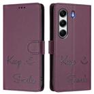 For Tecno Camon 40 4G Smile Embossing RFID Leather Phone Case(Violet) - 2