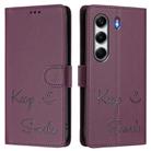 For Tecno Camon 40 Pro 4G Smile Embossing RFID Leather Phone Case(Violet) - 2