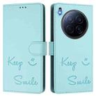 For Tecno Camon 40 Premier Smile Embossing RFID Leather Phone Case(Mint Green) - 2