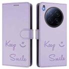 For Tecno Camon 40 Premier Smile Embossing RFID Leather Phone Case(Light Purple) - 2